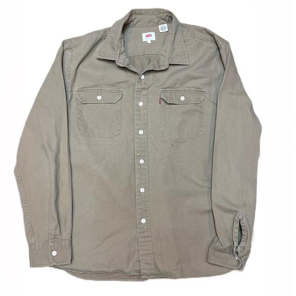 Levi's Other - Levis  Long Sleeve Work Shirt Men's Size XL Tan Khaki Utility Shacket